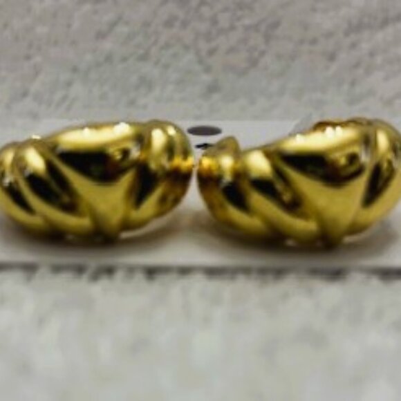 Kate Spade gold tone pierced "French Twist" earrings NWT - Picture 3 of 5